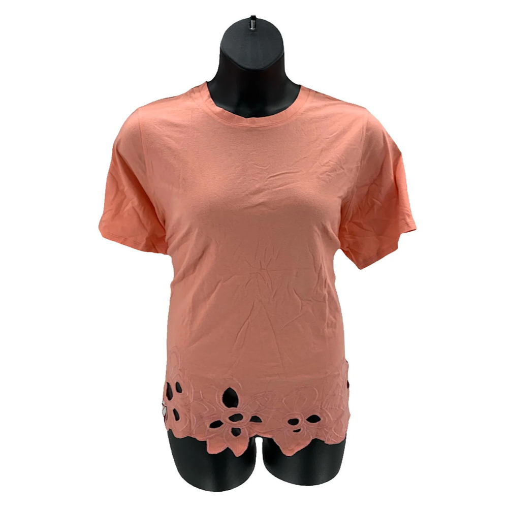 Laurie Felt Short-Sleeve Scallop Tee Shirt Peach - Regular
